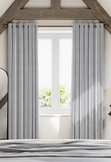 Luxe Velvet (Blackout) Eyelet, Silver Grey - Ready Made Curtains